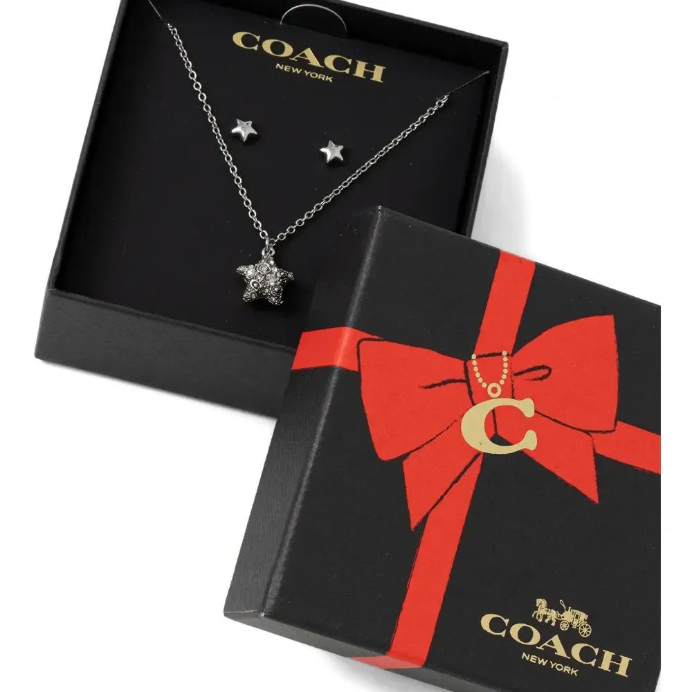 Набор с ожерельем и серьгами с подвесками в форме звёзд