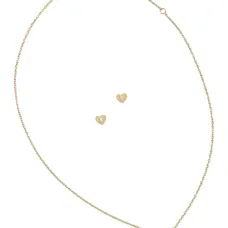 Комплект из ожерелья и серёжек с сердечками