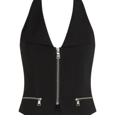 Жилет на молнии с вырезом халтер