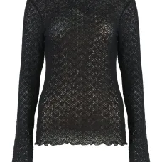 Кружевной топ с длинными рукавами