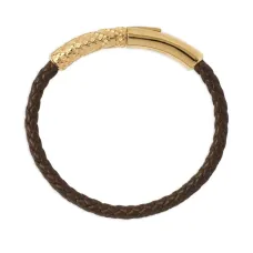 Кожаный браслет в клетку