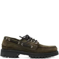 Ботинки-лодочки на шнуровке с рифленой подошвой