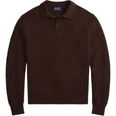 Фактурный свитер с воротником поло