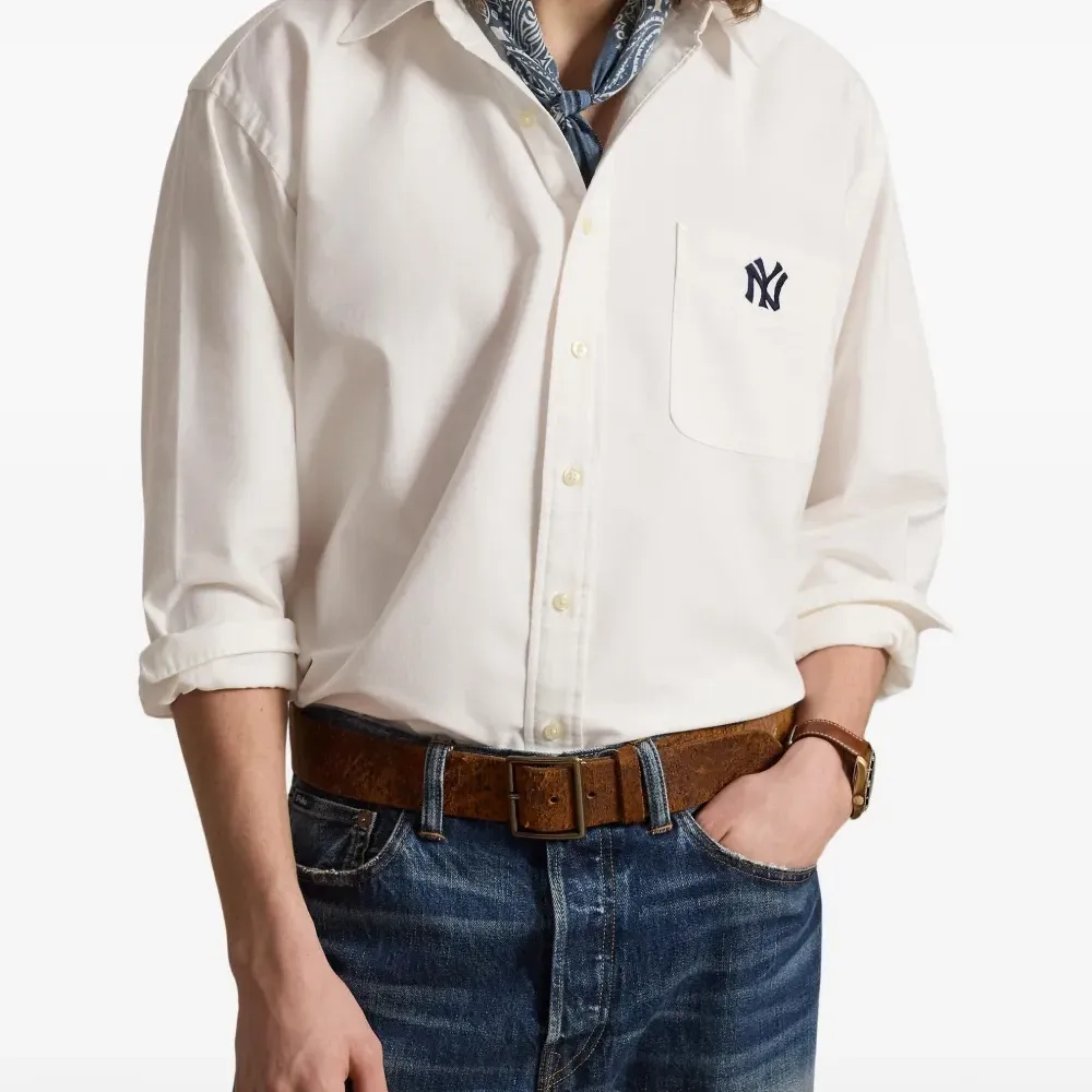 Рубашка Yankees с карманом и пуговицами