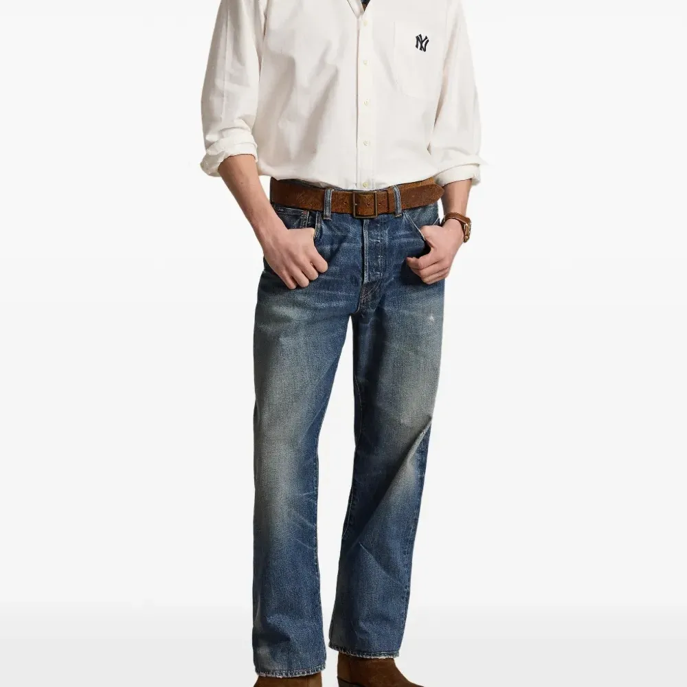 Рубашка Yankees с карманом и пуговицами