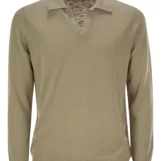 Футболка с воротником поло и длинными рукавами