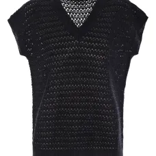 Топ в технике кроше с пайетками