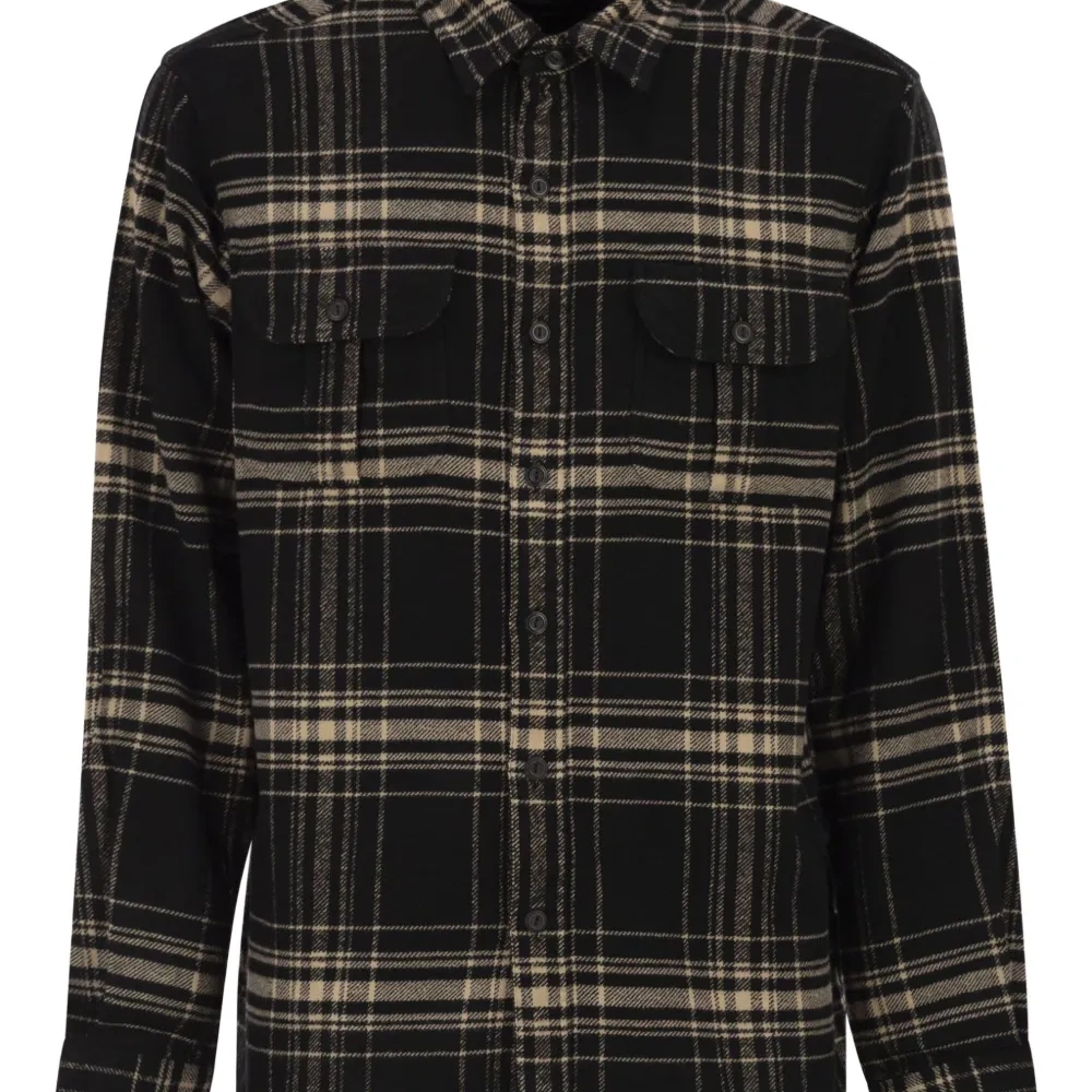 Рубашка в клетку тартан с карманами карго