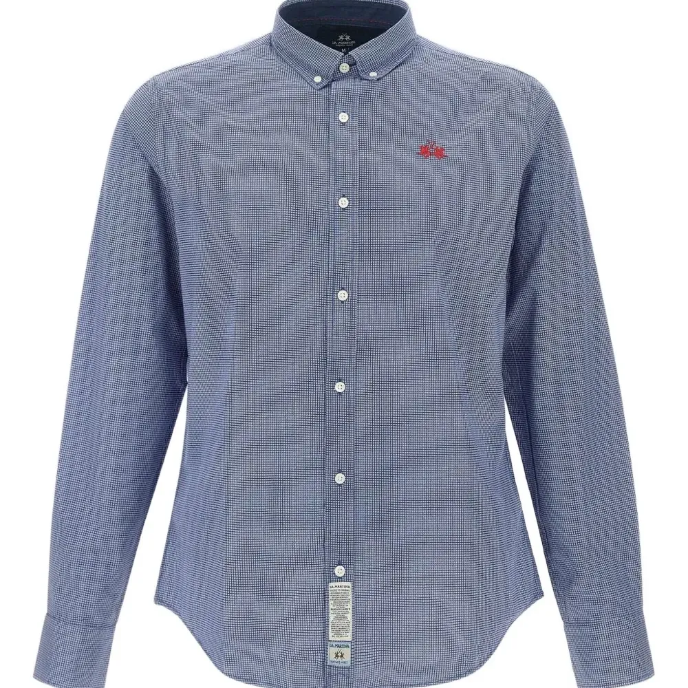 Рубашка в мелкую точку с длинными рукавами