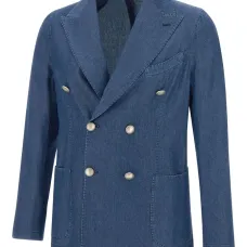 Двубортный пиджак с заостренными лацканами