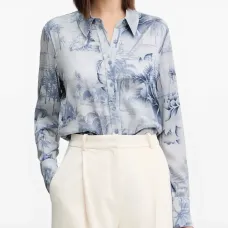 Топ на пуговицах с принтом