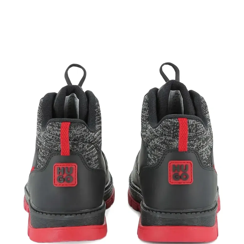 Ботинки со шнуровкой и вязаной вставкой