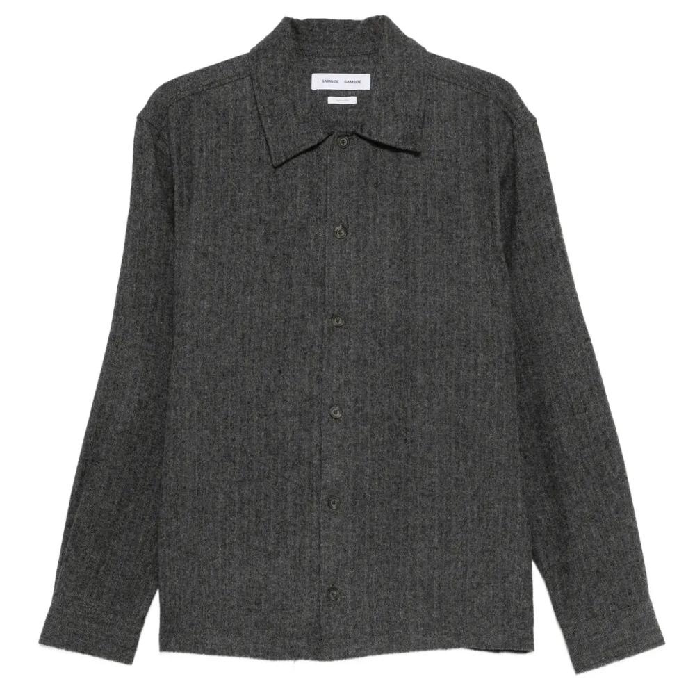 Куртка-рубашка на пуговицах с ёлочным узором