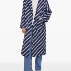 Полосатое пальто на пуговицах Полосатое пальто на пуговицах