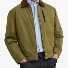 Куртка на молнии с вельветовым воротником Куртка на молнии с вельветовым воротником