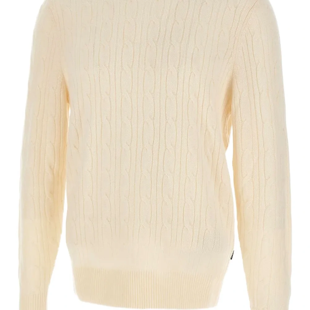 Свитер фактурной вязки с круглым вырезом