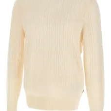 Свитер фактурной вязки с круглым вырезом