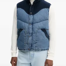 Стёганый жилет из денима