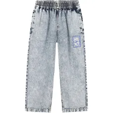 Джинсы из денима с нашивкой-логотипом