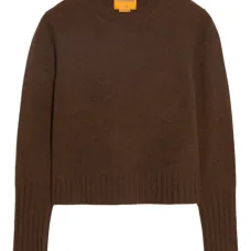 Укороченный кашемировый свитер с круглым вырезом