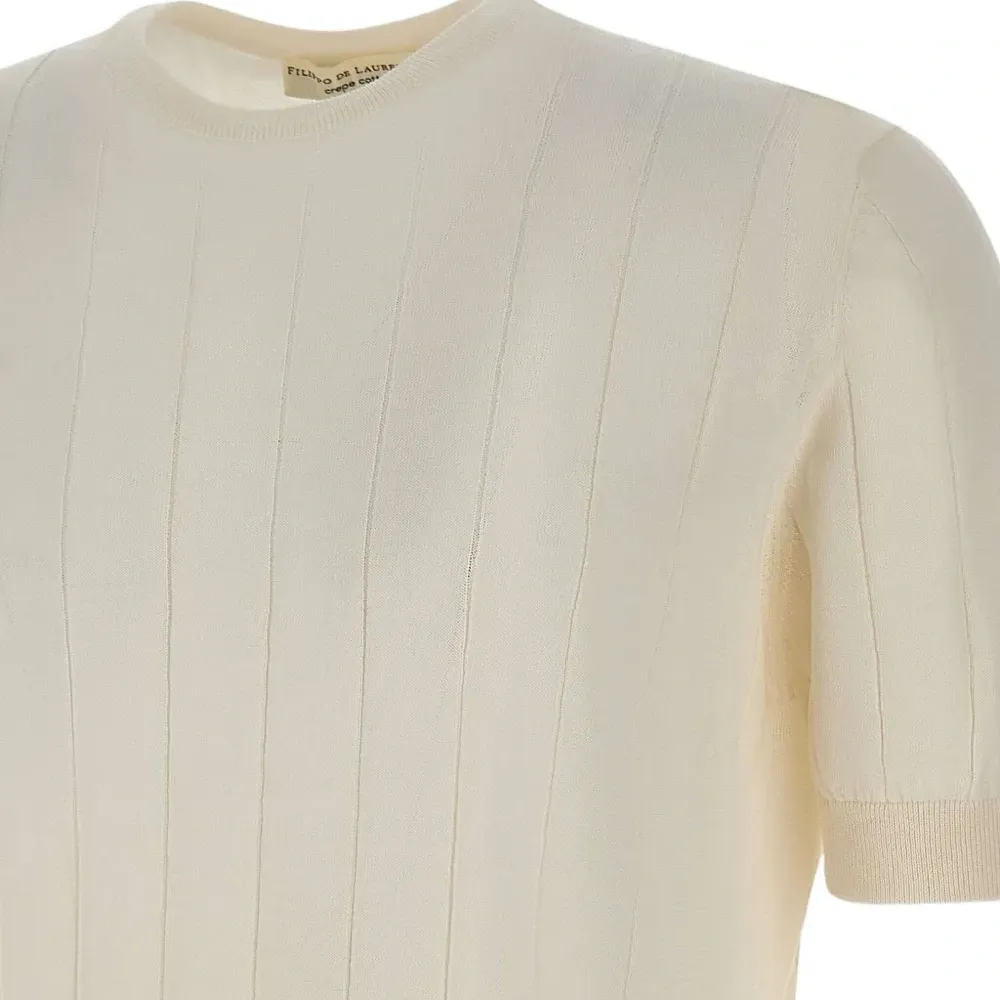 Футболка с отделкой в рубчик