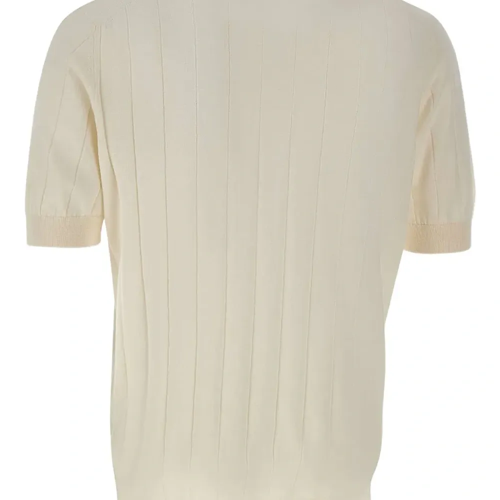 Футболка с отделкой в рубчик