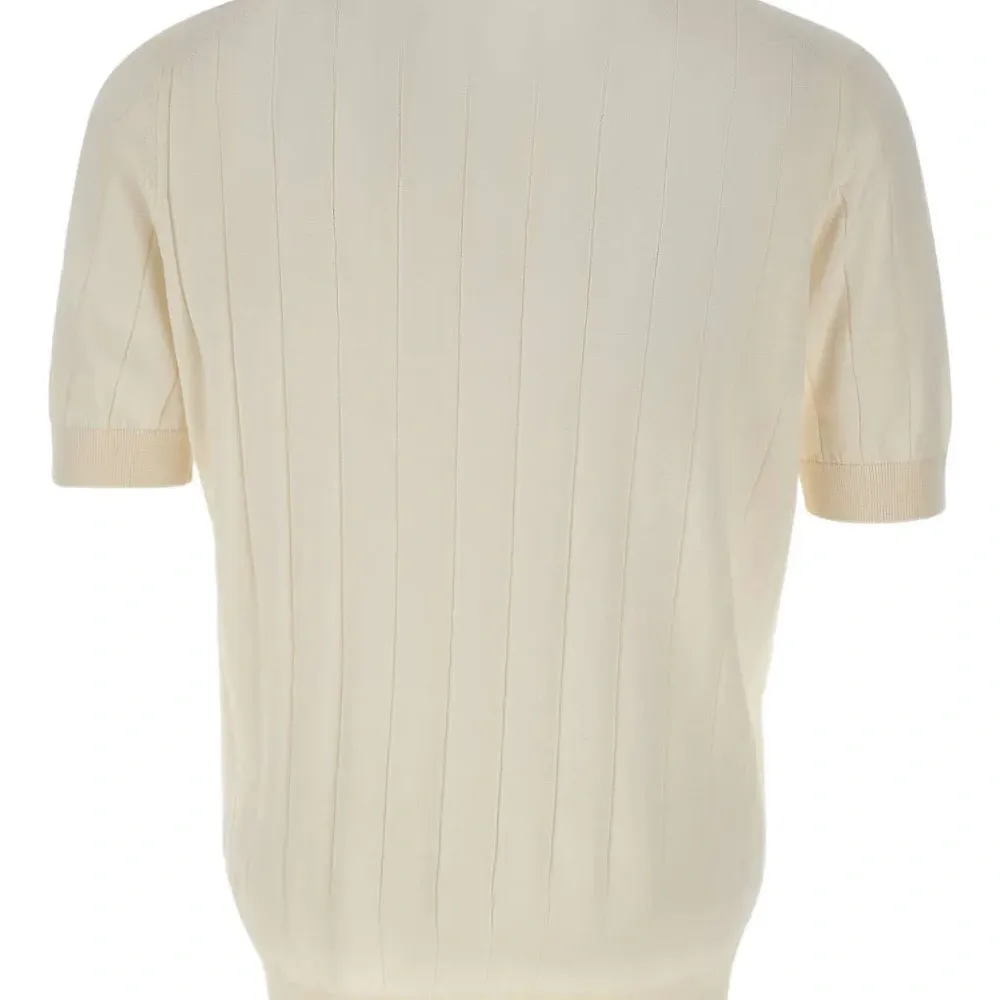 Футболка с отделкой в рубчик