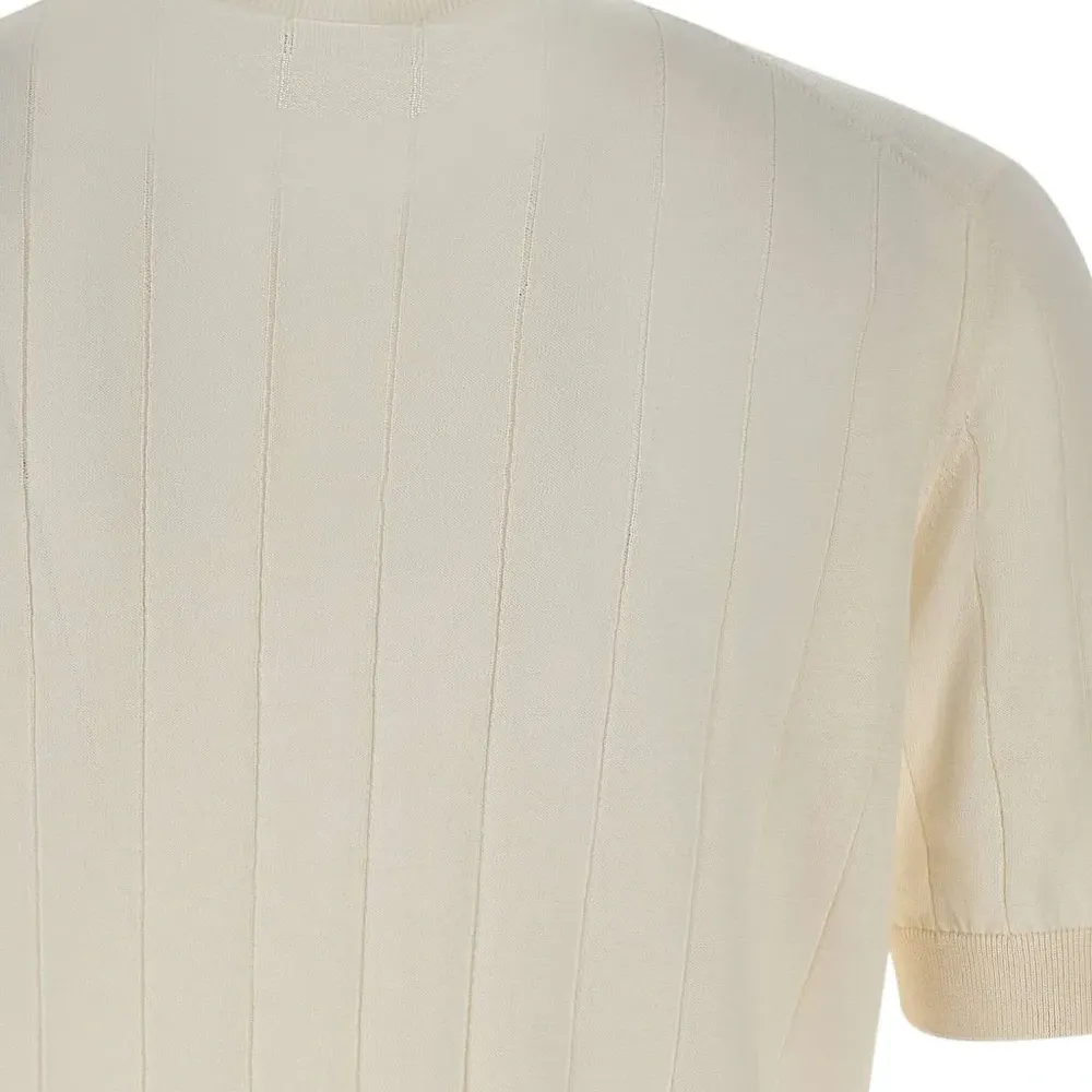 Футболка с отделкой в рубчик