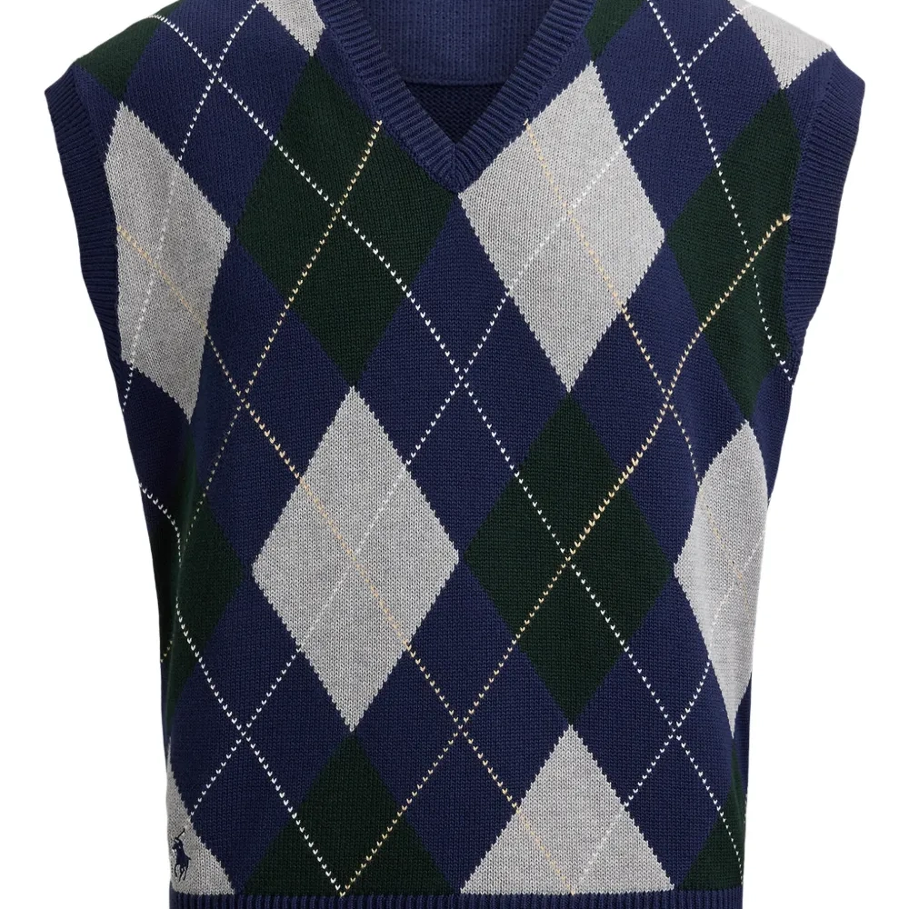 Топ с воротником поло и узором аргайл