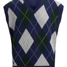 Топ с воротником поло и узором аргайл