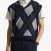 Топ с воротником поло и узором аргайл