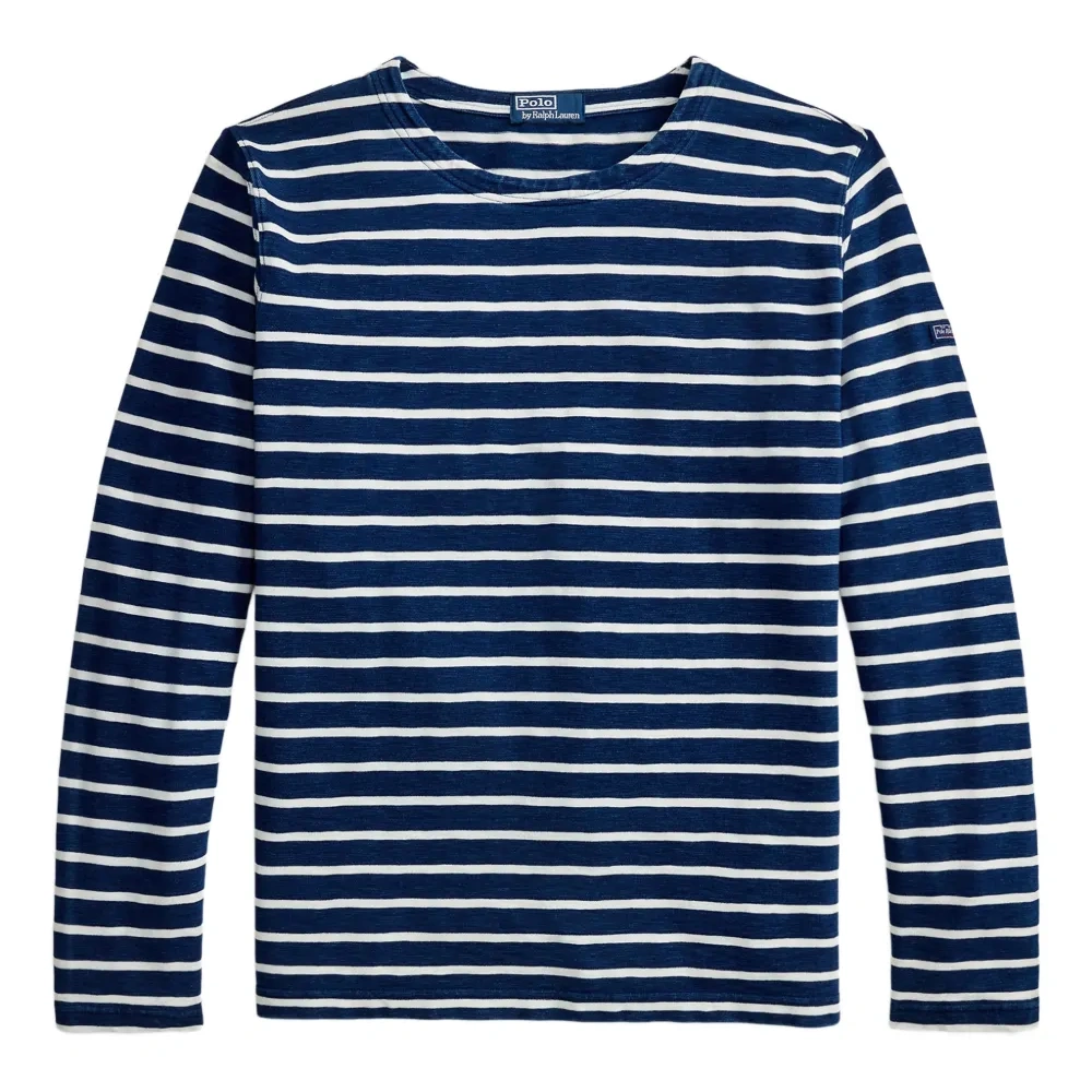 Полосатый топ с вырезом-лодочкой