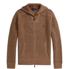 Вязаный свитер на молнии из шерсти и хлопка вафельной вязки | Вьетнам