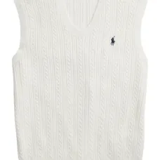 Жилет фактурной вязки с вышитым логотипом