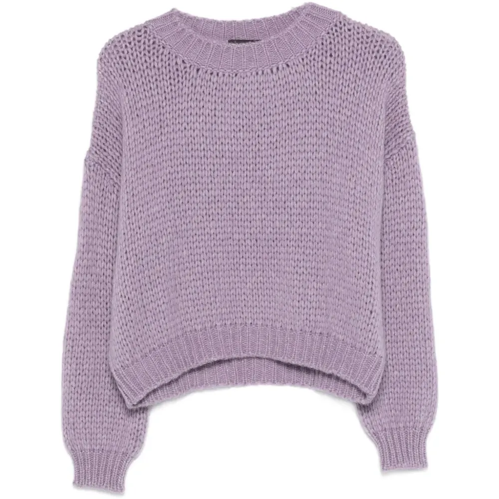 Вязаный свитер в рубчик