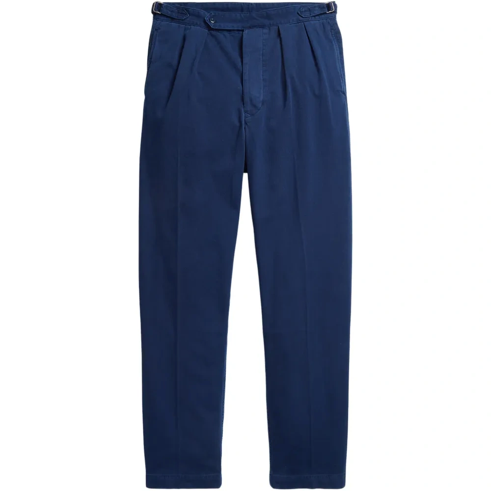 Брюки из твила с пуговицами и складками