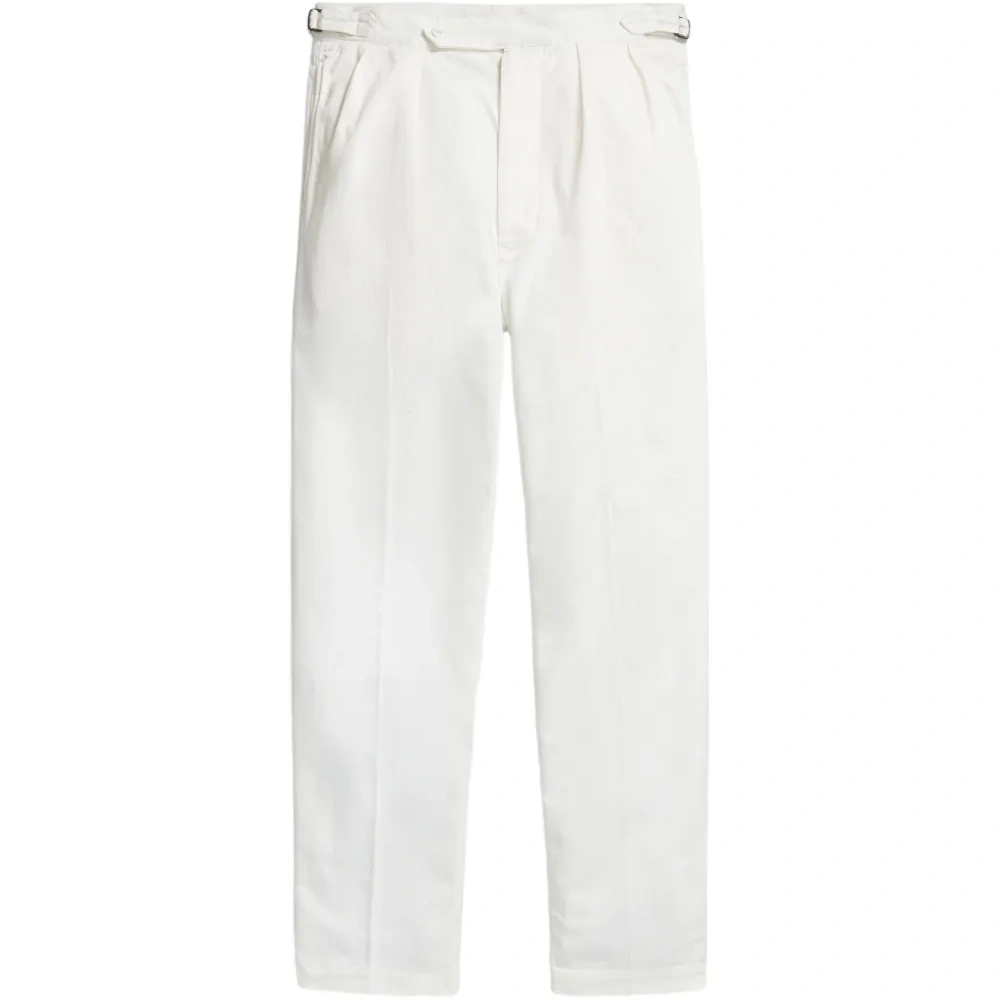 Брюки из твила с пуговицами и складками