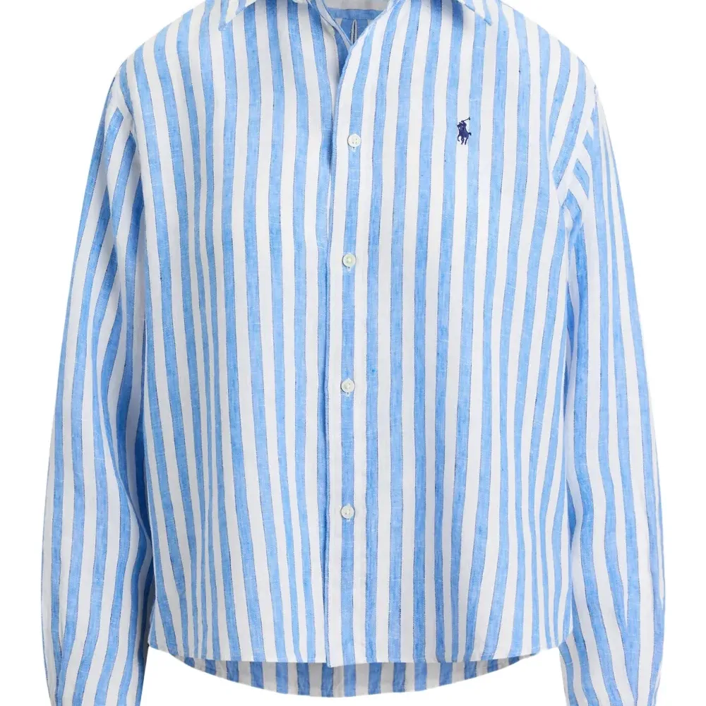 Льняная рубашка в полоску