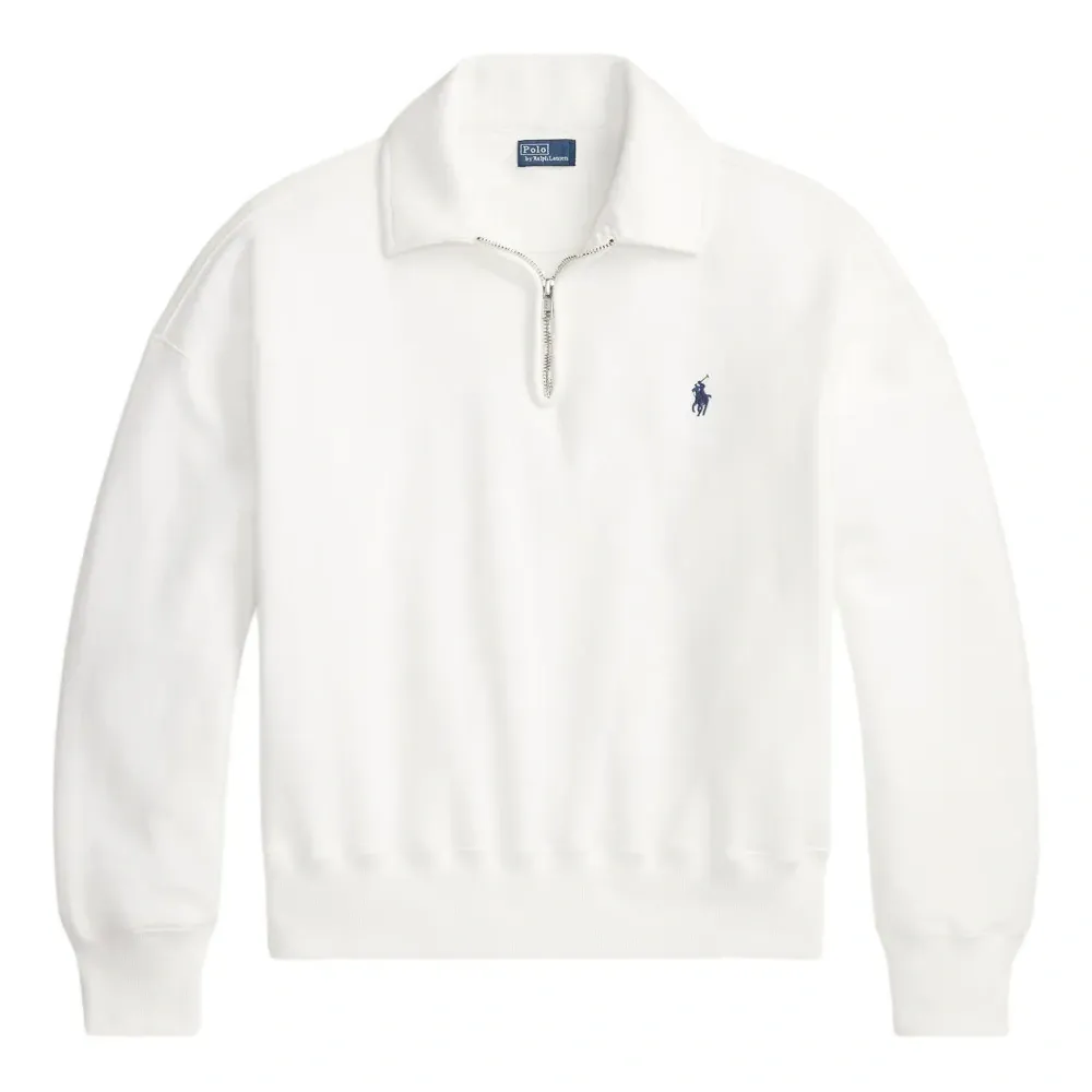 Свитшот с вышивкой и молнией на воротнике