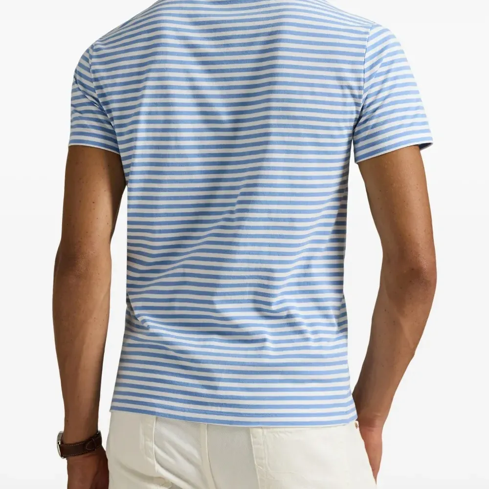 Полосатая футболка с вышитым логотипом