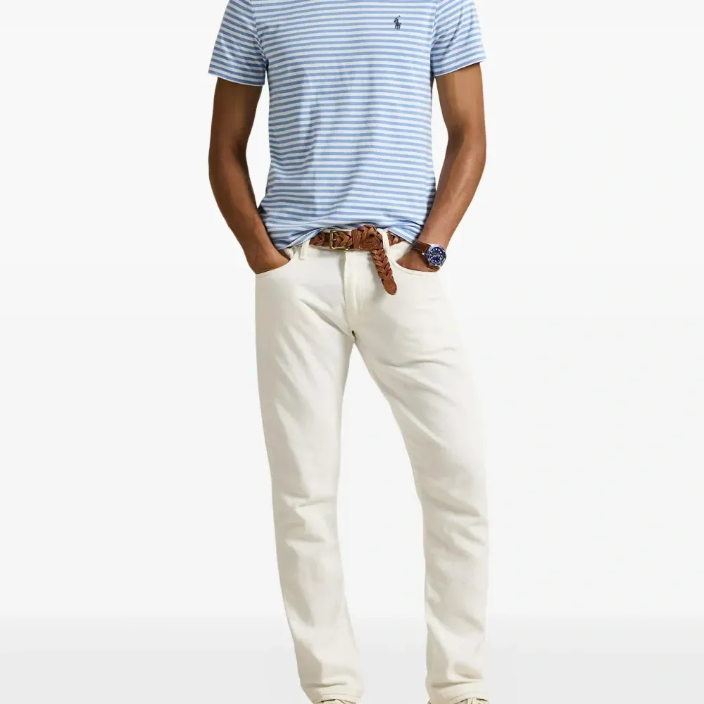 Полосатая футболка с вышитым логотипом