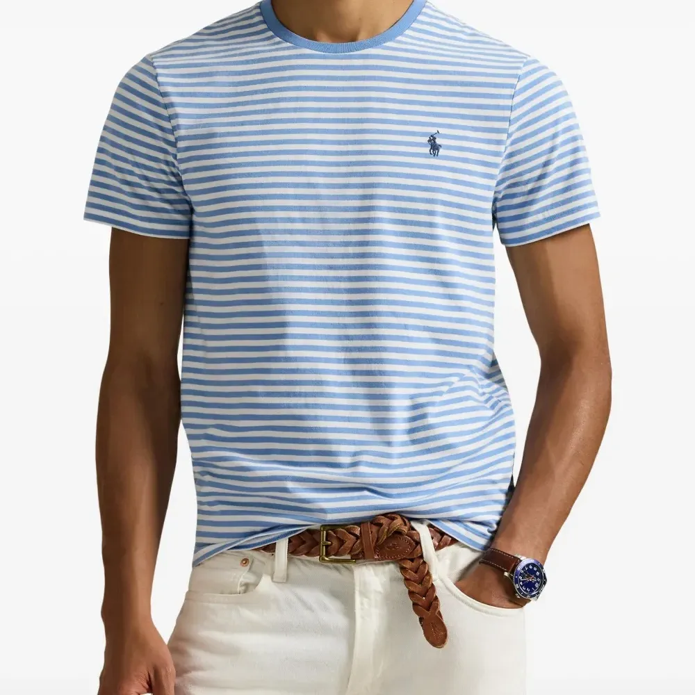 Полосатая футболка с вышитым логотипом