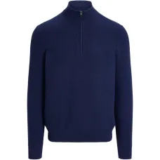 Свитер вафельной вязки с наполовину застежкой-молнией