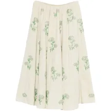 Юбка миди А-силуэта с цветочным принтом
