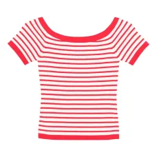 Полосатый топ с вырезом-лодочкой