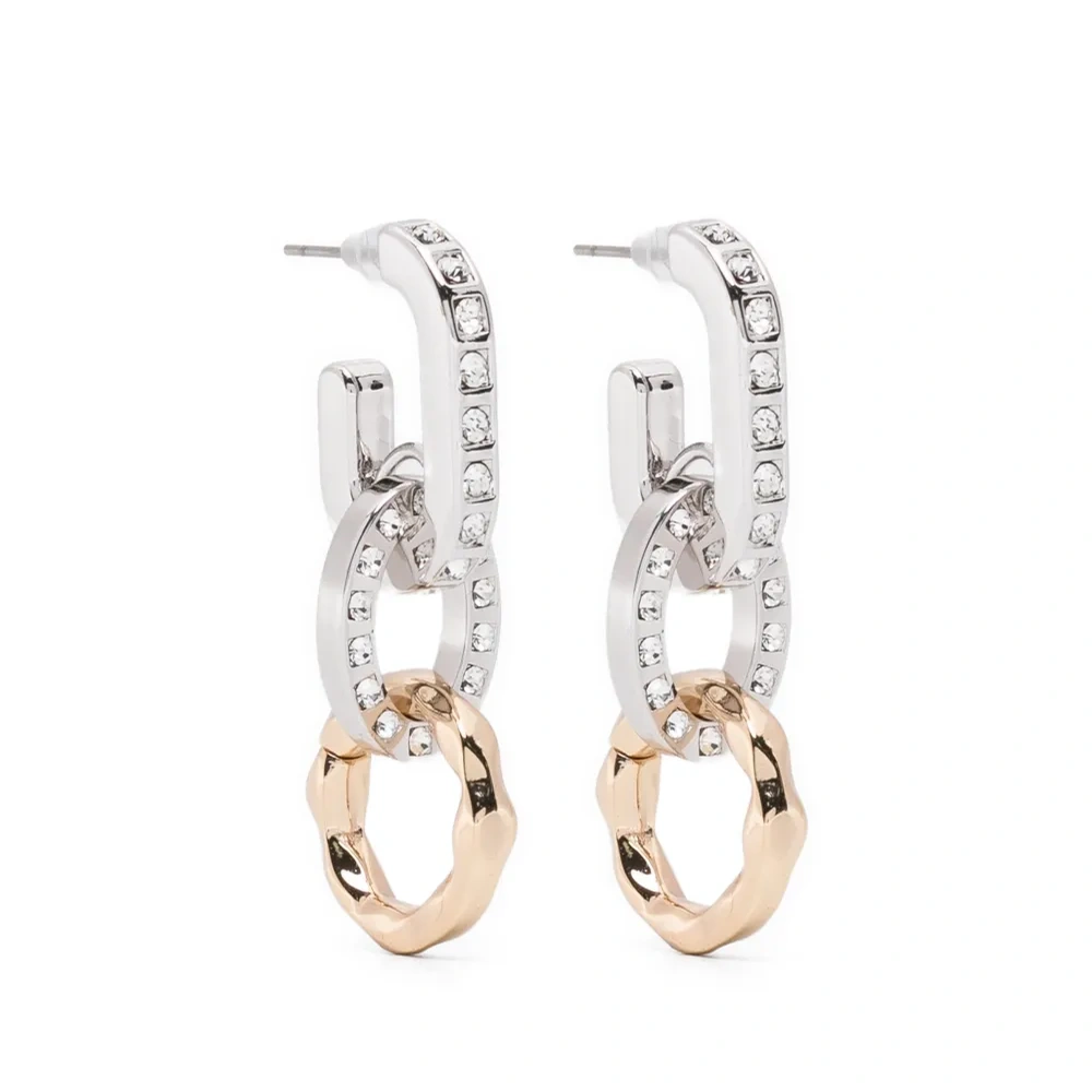 Серьги из стекла в виде звеньев