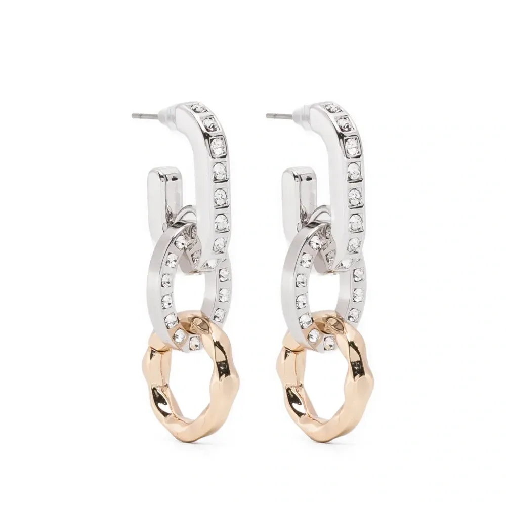 Серьги из стекла в виде звеньев