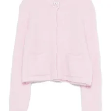 Кардиган с декорированным воротником и длинными рукавами