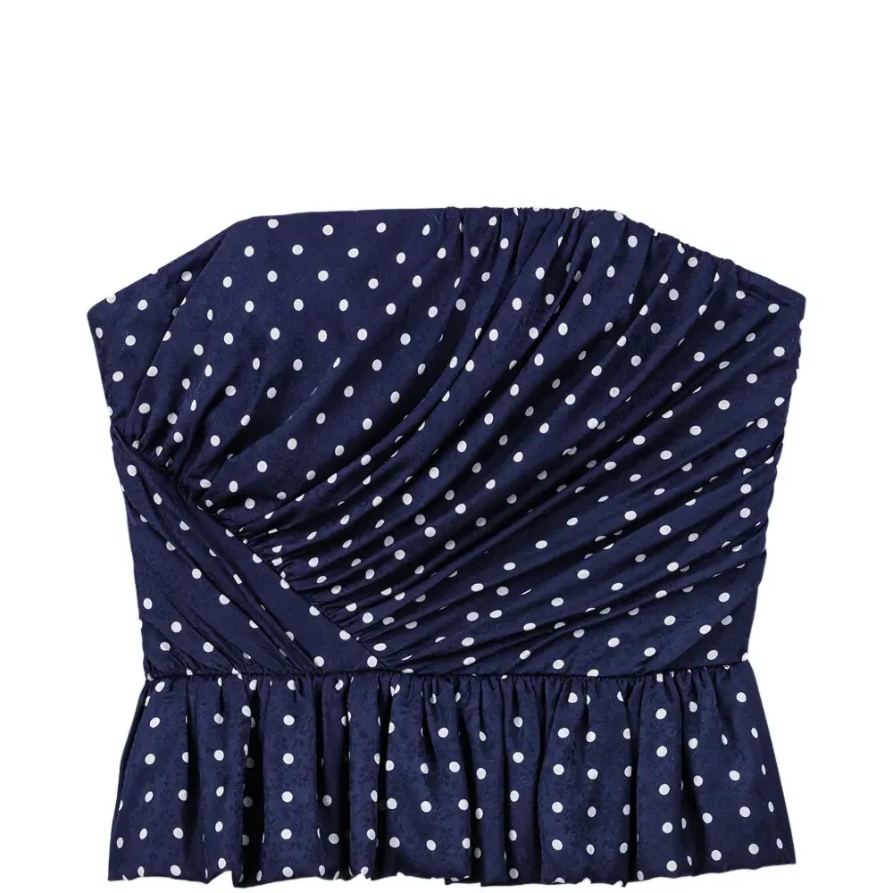 Блузка без бретелек в горошек