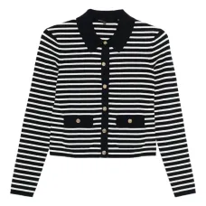 Полосатый кардиган на пуговицах